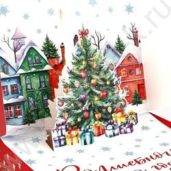 Коробка складная 26*26*8см Волшебного нового года NEW | Фото 8