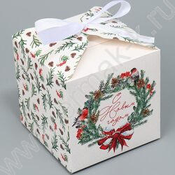Коробка складная 12*12*12см С Новым годом NEW | Фото 2