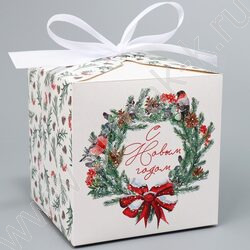 Коробка складная 12*12*12см С Новым годом NEW | Фото 3
