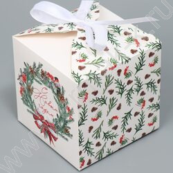 Коробка складная 12*12*12см С Новым годом NEW | Фото 4