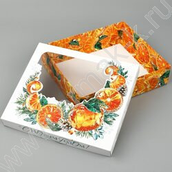 Коробка складная 23.5*20.5*5.5см Мандарины NEW | Фото 4