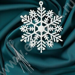 Набор елочных украшений 3 шт Снежинки 9см NEW | Фото 3