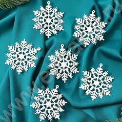 Набор елочных украшений 6 шт Снежинки 7см NEW | Фото 1