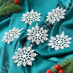 Набор елочных украшений 6 шт Снежинки 7см NEW | Фото 2