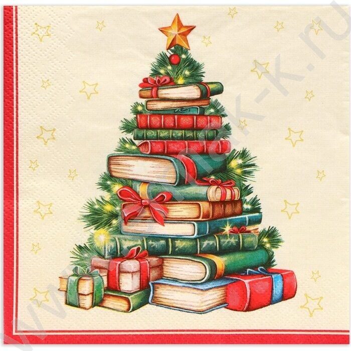 Салфетки 33*33 Рождественская ель с подарками 3 слоя/20шт | Фото 1