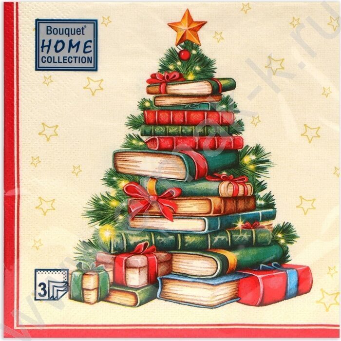 Салфетки 33*33 Рождественская ель с подарками 3 слоя/20шт | Фото 2