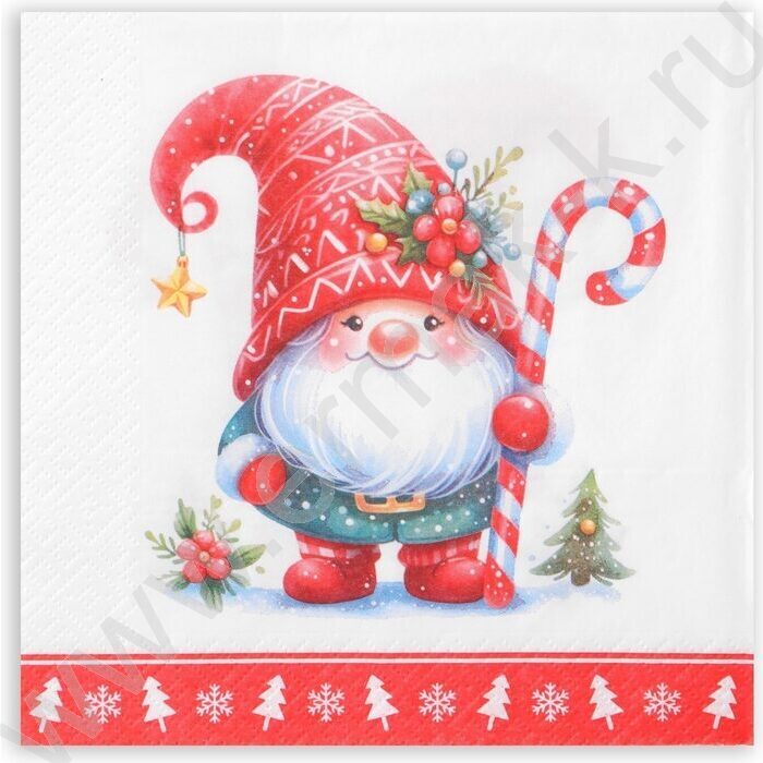 Салфетки 33*33 Домовенок 3 слоя/20шт | Фото 1