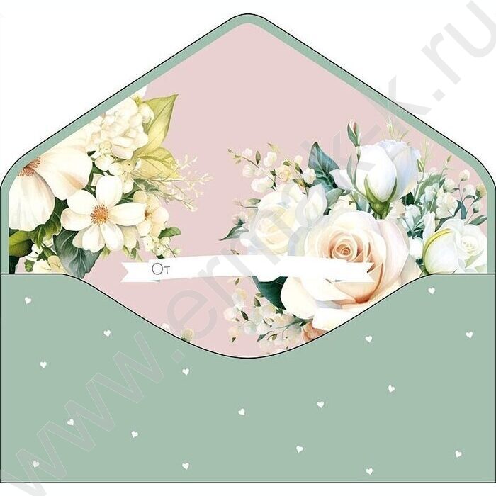 Конверт д/денег  83*167мм "В День Свадьбы" | Фото 2