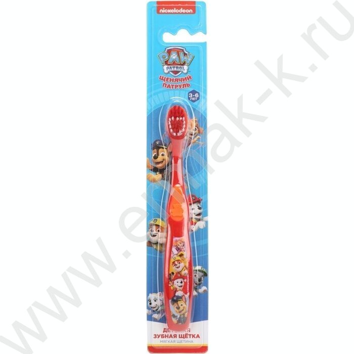 Зубная щетка фигурная для детей Щенячий Патруль красная | Фото 6