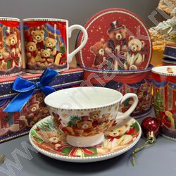 Набор посуды: Кружка и блюдце керам 180мл  "Медвежата" NEW | Фото 6