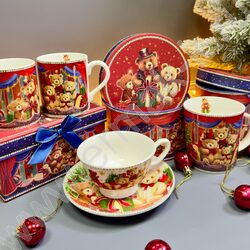 Набор посуды: Кружка и блюдце керам 180мл  "Медвежата" NEW | Фото 7