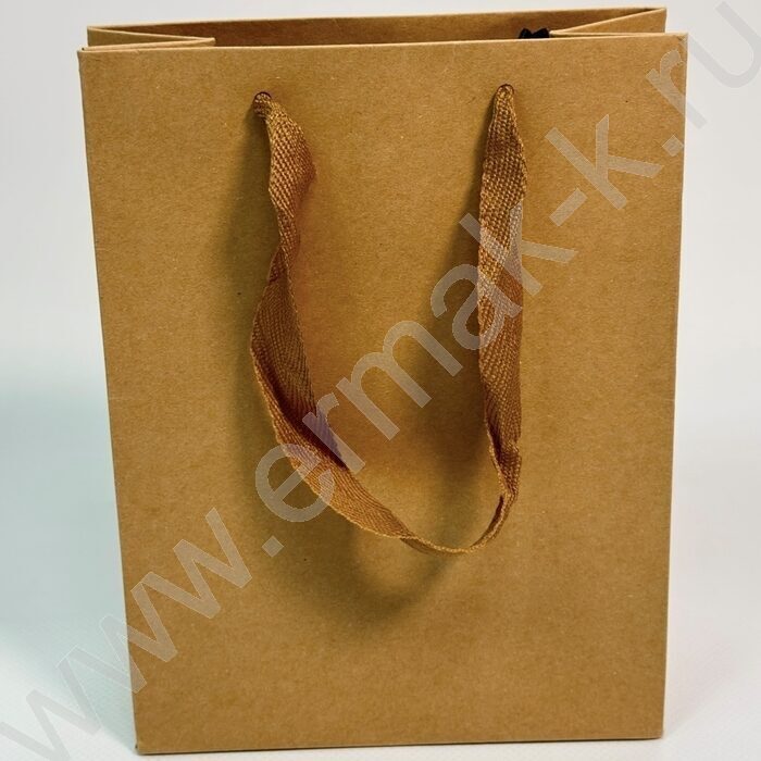 Пакет крафт 20*15*7см. /260гр., ручка-тесьма | Фото 1