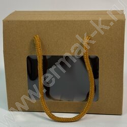 Коробка с окном 20*15*11см. /350гр., ручка NEW | Фото 1