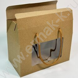 Коробка с окном 20*15*11см. /350гр., ручка NEW | Фото 2