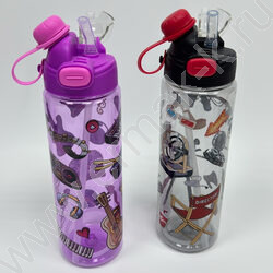 Бутылка для воды 800мл. с трубочкой /ассорти 4вида NEW | Фото 2