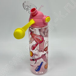 Бутылка для воды 800мл. с трубочкой /ассорти 4вида NEW | Фото 4