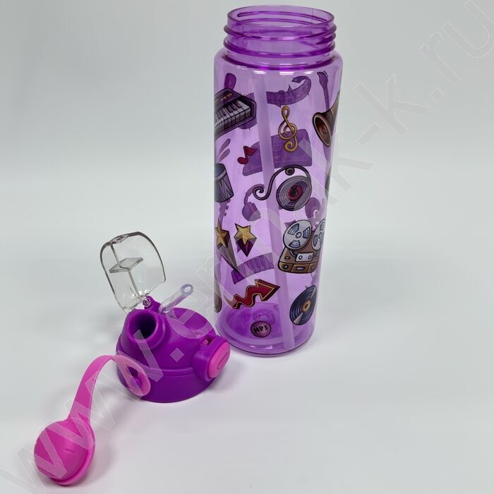 Бутылка для воды 800мл. с трубочкой /ассорти 4вида | Фото 5