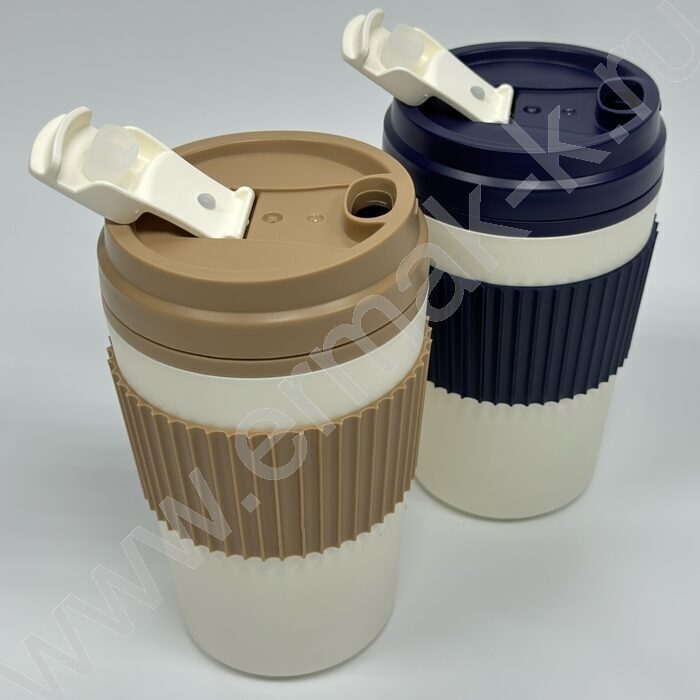 Термо-кружка с силиконовой манжетой /нерж. сталь, 500мл., ассорти | Фото 1