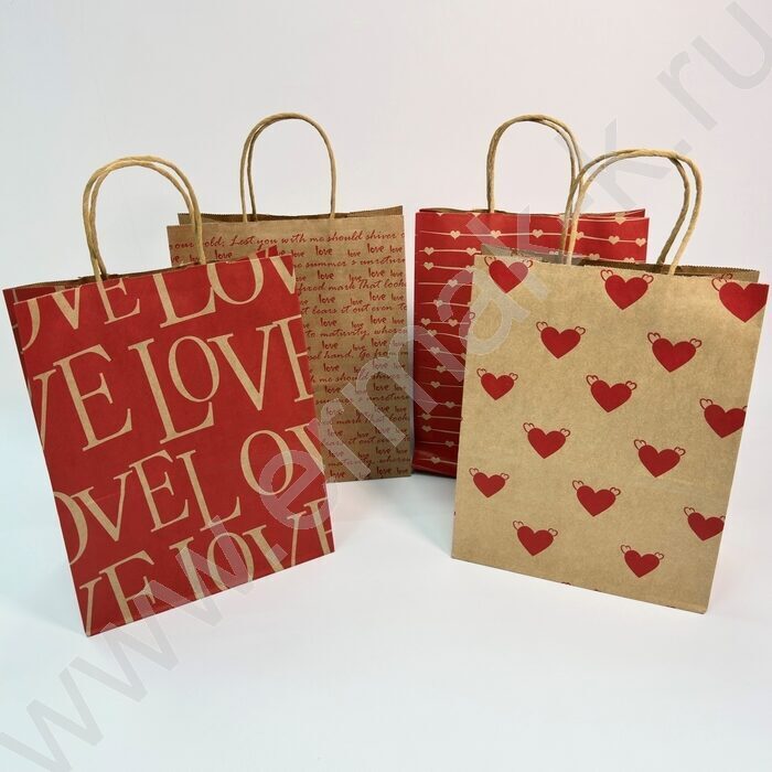 Пакет крафт 27*21*11см. "Love" /120гр. | Фото 2