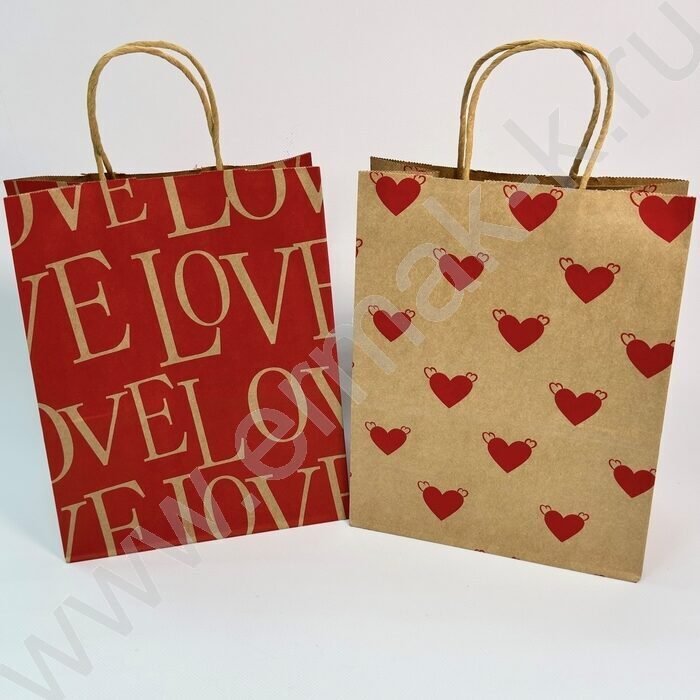 Пакет крафт 27*21*11см. "Love" /120гр. | Фото 3