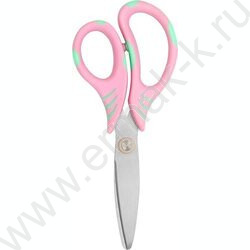 Ножницы 13,5см детские "Cosmo" с закругленными лезвиями, эргономичными розово-салатовыми ручками NEW | Фото 1
