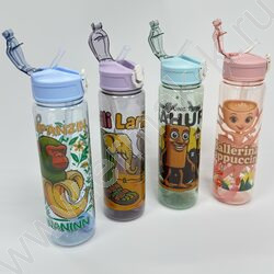 Бутылка для воды 800мл. с трубочкой /ассорти 4вида NEW | Фото 2