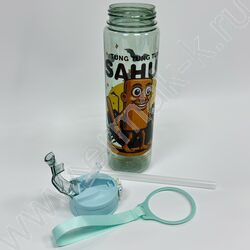 Бутылка для воды 800мл. с трубочкой /ассорти 4вида NEW | Фото 5