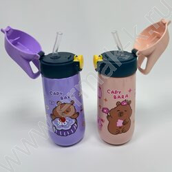 Бутылка для воды 600мл. с трубочкой /ассорти 4вида NEW | Фото 3