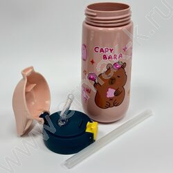 Бутылка для воды 600мл. с трубочкой /ассорти 4вида NEW | Фото 5