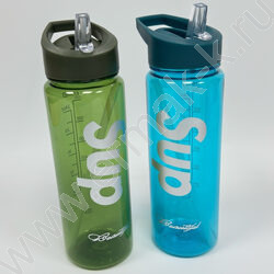 Бутылка для воды 700мл. с трубочкой /ассорти 4вида NEW | Фото 2