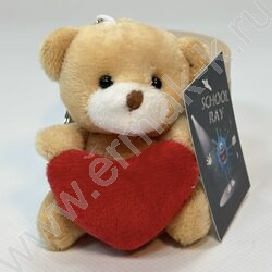 Брелок мягкий Мишка с сердечком, 8см. /ассорти NEW | Фото 1