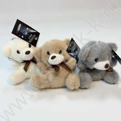 Брелок мягкий Мишка с бантиком, 11см. /ассорти NEW | Фото 1