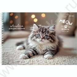 Альбом д/рисования-спираль 24л "Милые котята" /мат.лам.,выб.лак/ NEW | Фото 4