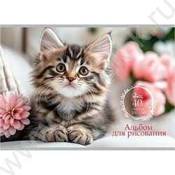 Альбом д/рисования 40л "Милые котики-2" NEW | Фото 2