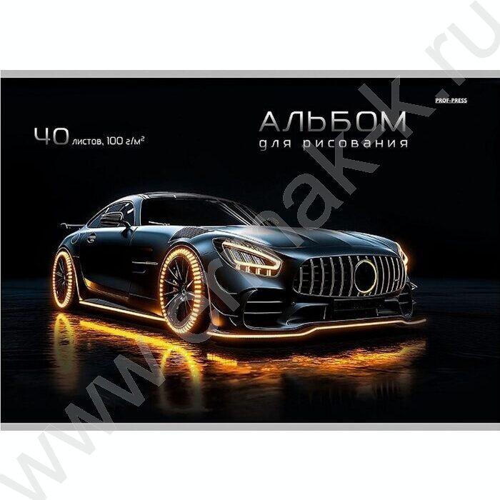 Альбом д/рисования 40л "Стильные автомобили-1" ассорти | Фото 3