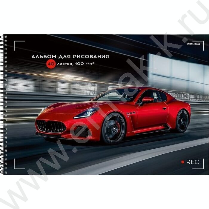Альбом д/рисования-спираль 40л "Шикарные автомобили-5" ассорти | Фото 3