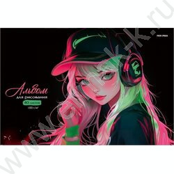Альбом д/рисования-склейка 40л "Девушка в наушниках-3" NEW | Фото 1
