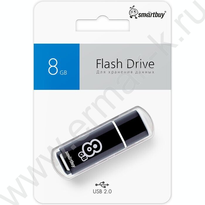 Съемный носитель информации  8GB USB Flash Drive <USB 2.0> черный "Glossy" | Фото 3
