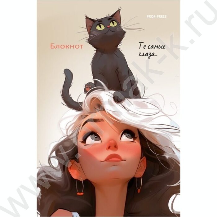 Блокнот  24л А6 "Девушки и коты-2" ассорти | Фото 2