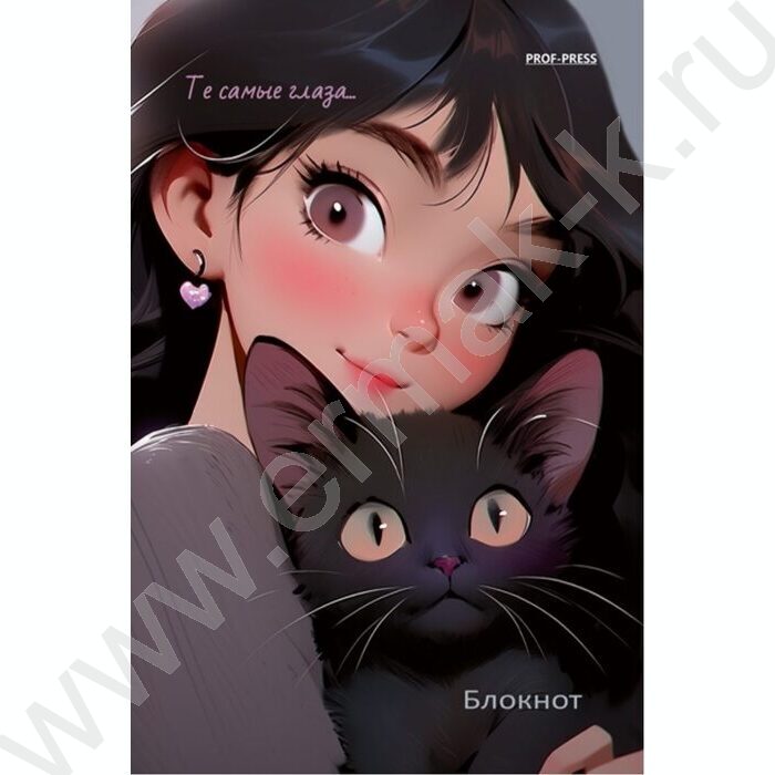Блокнот  24л А6 "Девушки и коты-2" ассорти | Фото 3