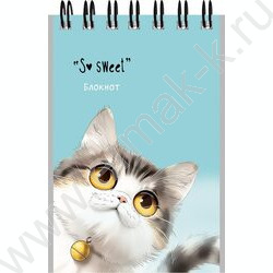 Блокнот  40л А7 спираль "Забавные котики-1" ассорти NEW | Фото 5