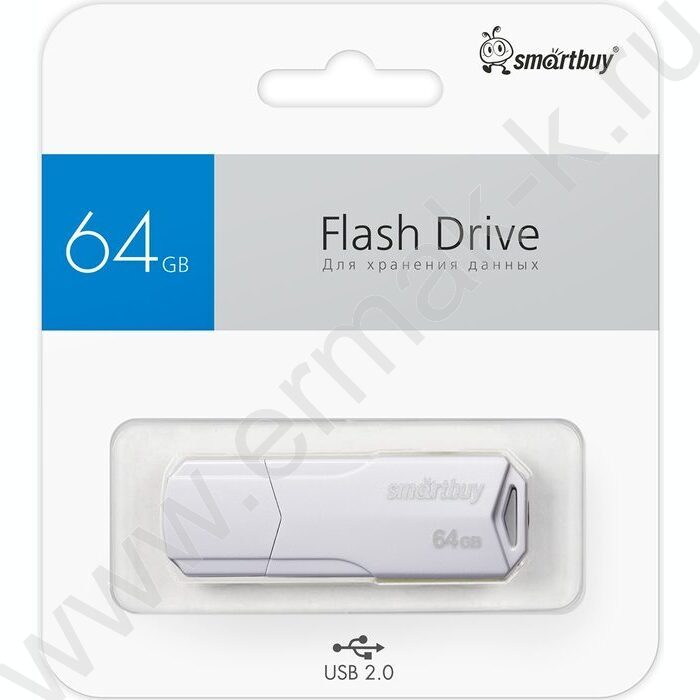 Съемный носитель информации 64GB USB Flash Drive <USB 2.0> белый "Clue" | Фото 3