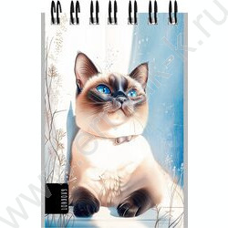 Блокнот  40л А7 спираль "Нарисованные котики" ассорти NEW | Фото 3