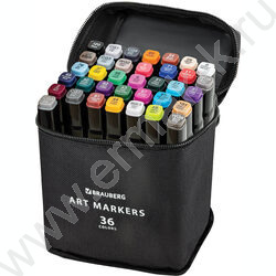 Маркер для скетчинга /набор  36цв/ двусторонний 1мм/6мм круг/косой /текстил. сумка NEW | Фото 1