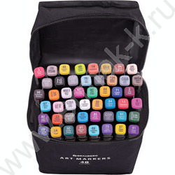 Маркер для скетчинга /набор  48цв/ двусторонний 1мм/6мм круг/косой /текстил. сумка NEW | Фото 2