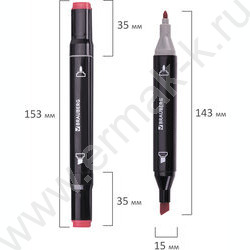 Маркер для скетчинга /набор  48цв/ двусторонний 1мм/6мм круг/косой /текстил. сумка NEW | Фото 4