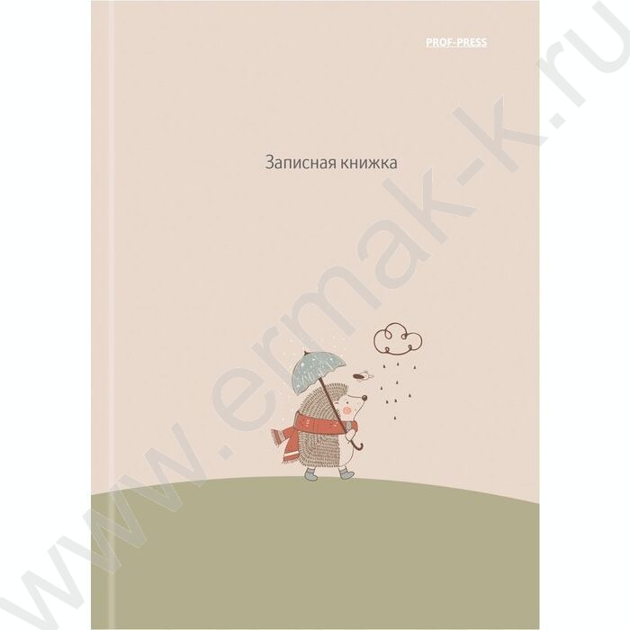 Зап. книжка  48л А6 тв.обл. "Ёжик с зонтиком" /глянц.лам.,лен/ | Фото 2