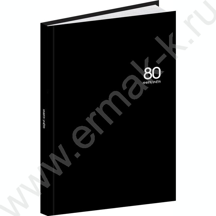 Книга Учёта  80л клетка тв.обл. офсет "Чёрный цвет-10" глянц.лам. | Фото 1