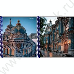 Тетрадь  48л клетка/спираль "Городская архитектура-5" ассорти NEW | Фото 1