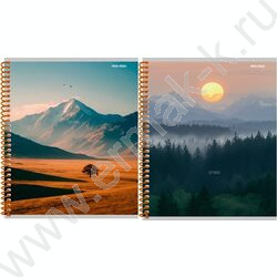Тетрадь  48л клетка/спираль "Красивые пейзажи-4" ассорти NEW | Фото 1